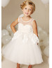 Ivory Organza Rosette Stunning Flower Girl Dress